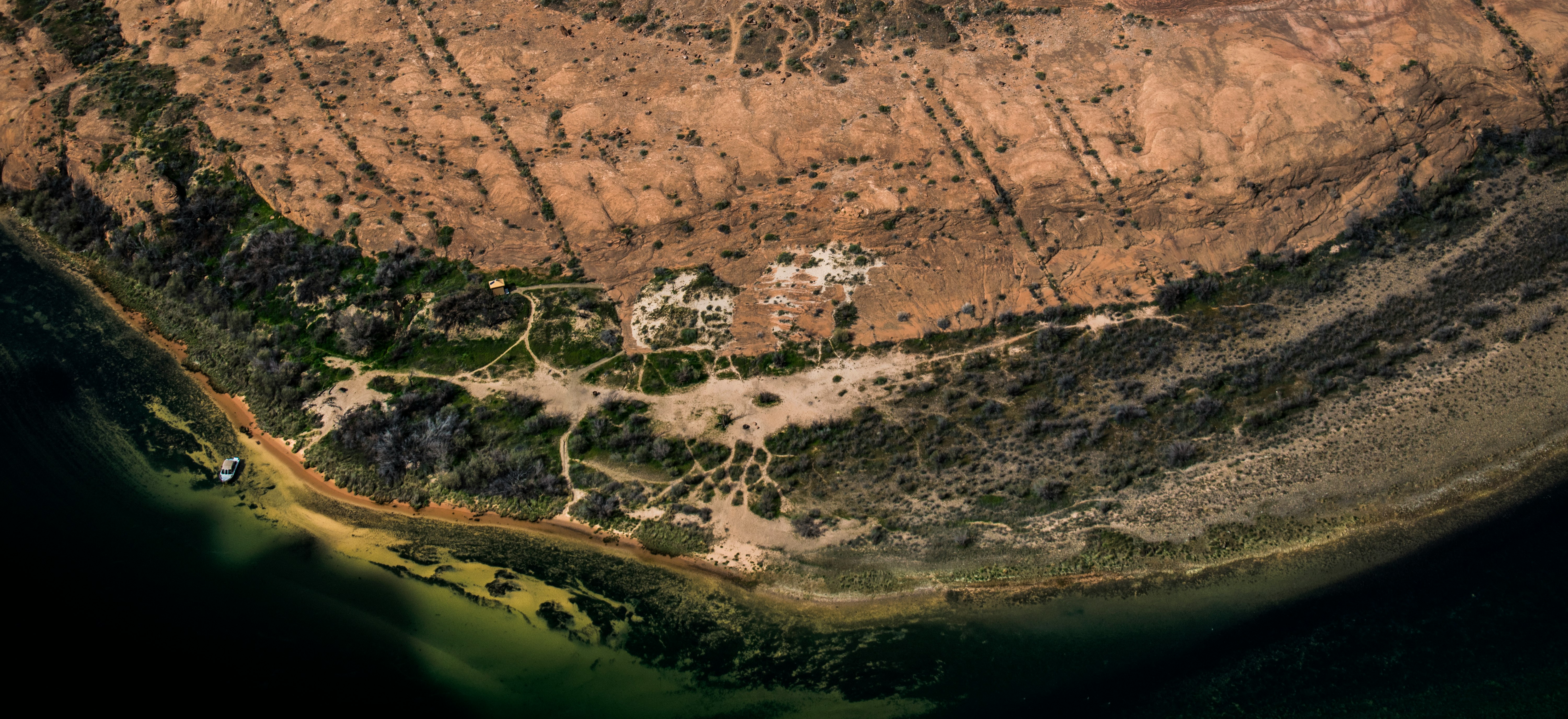 aerial photography of mountains and trees